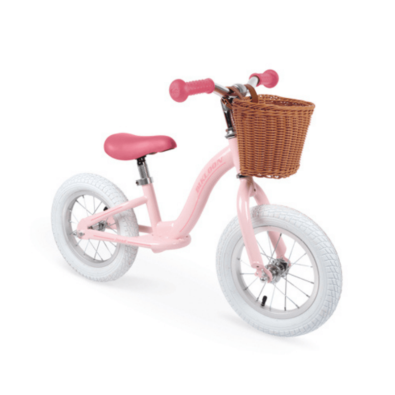 Janod Bikloon Vintage Metaal Roze Zijkant met mand