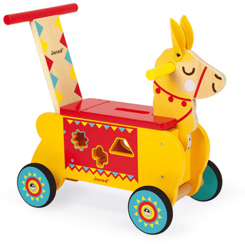 Image of Janod Loopauto Lama zijkant