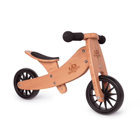 Image of Kinderfeets houten loopfiets & driewieler Tiny Tot Bamboo zijkant