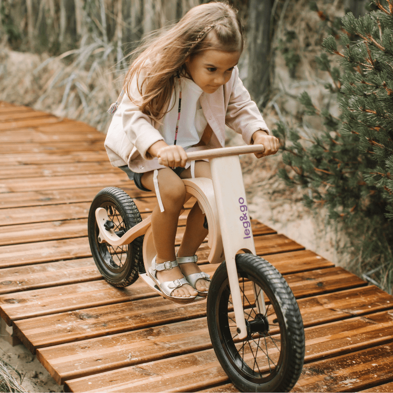 Leg & Go downhill bike hout zijkant