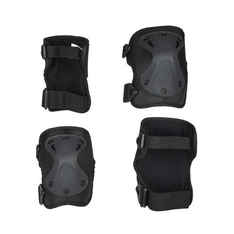 Image of Micro Knie en Elleboogbeschermers Zwart voor en achterkant