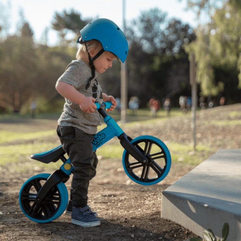 Yvelo Junior Loopfiets Blauw zijkant