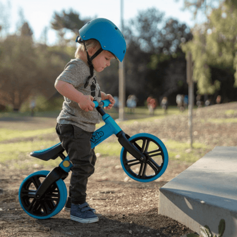 Image of Yvelo Junior Loopfiets Blauw zijkant