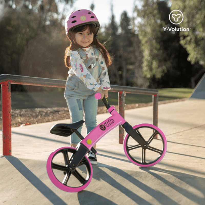 Yvelo Senior Loopfiets Roze zijkant