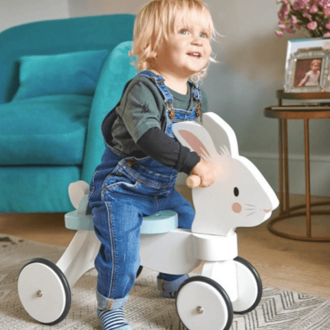 Image of Tender Leaf Toys Loopfiets Junior Wit loopfiets zijkant