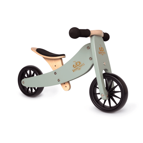 Image of Kinderfeets houten loopfiets & driewieler Tiny Tot Sage zijkant